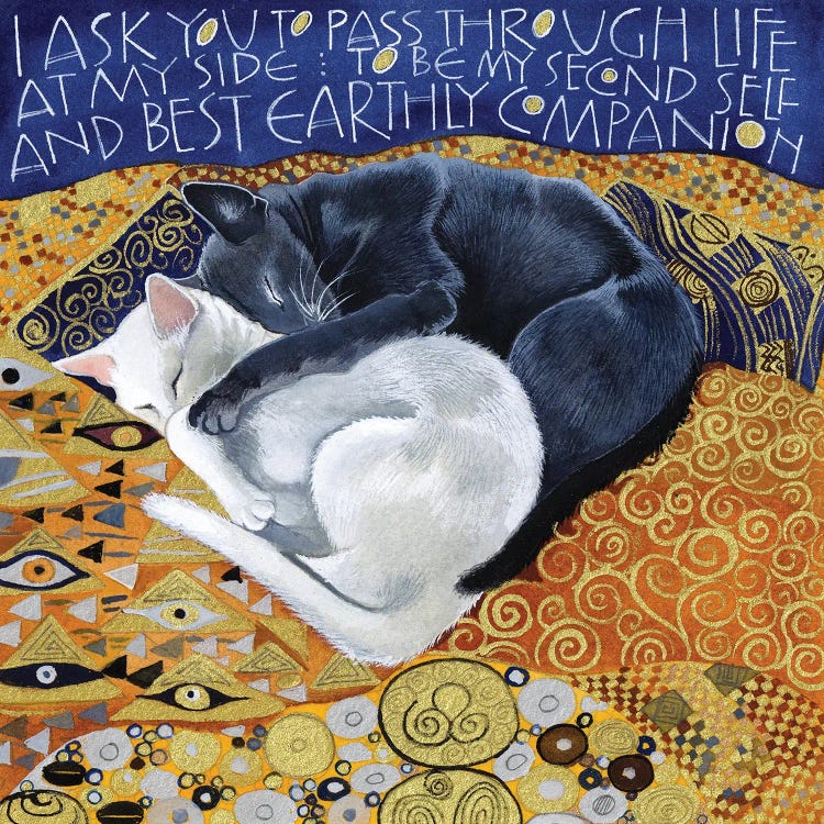 Earthly Companion - Black And White Cats by Sam Cannon Art wall art