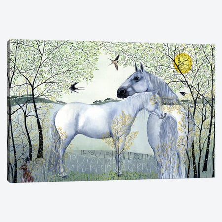 Grey Horses Canvas Print #SCN24} by Sam Cannon Art Canvas Wall Art