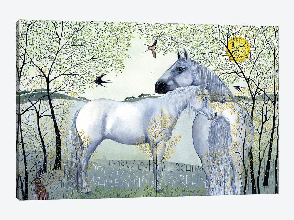 Grey Horses by Sam Cannon Art 1-piece Canvas Print