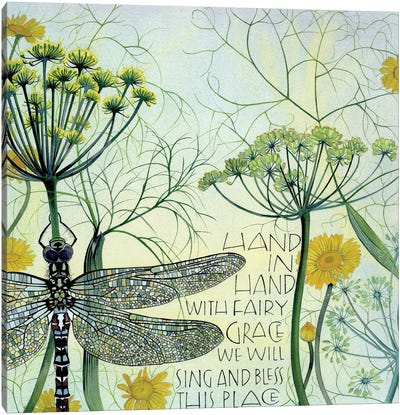 Hand In Hand Canvas Art Print - Dragonfly Art