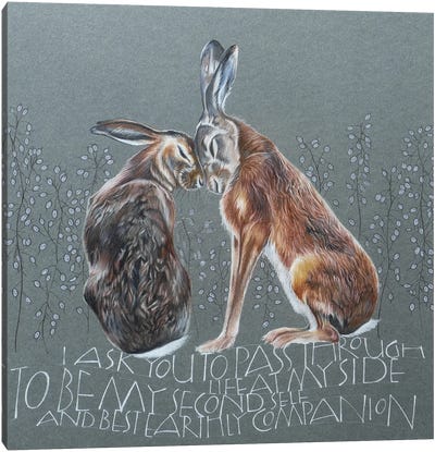 Earthly Companion Canvas Art Print - Rabbit Art
