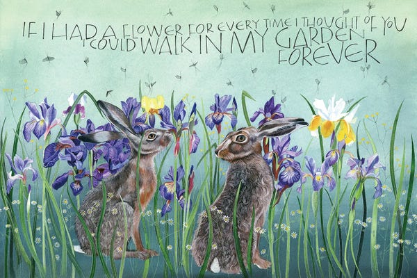 Rabbits: If I Had A Flower by Sam Cannon Art
