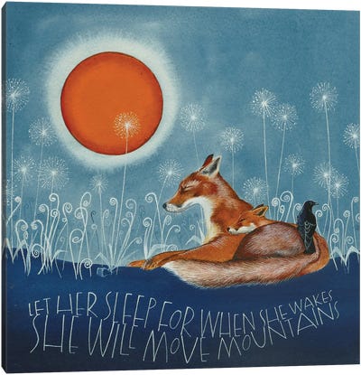 Let Her Sleep Canvas Art Print - Fox Art