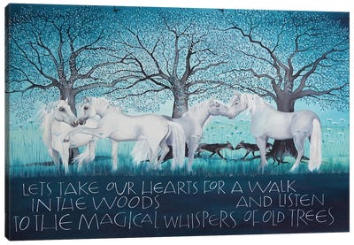 Lets Take Our Hearts For A Walk In The Woods Canvas Art Print - Sam Cannon Art