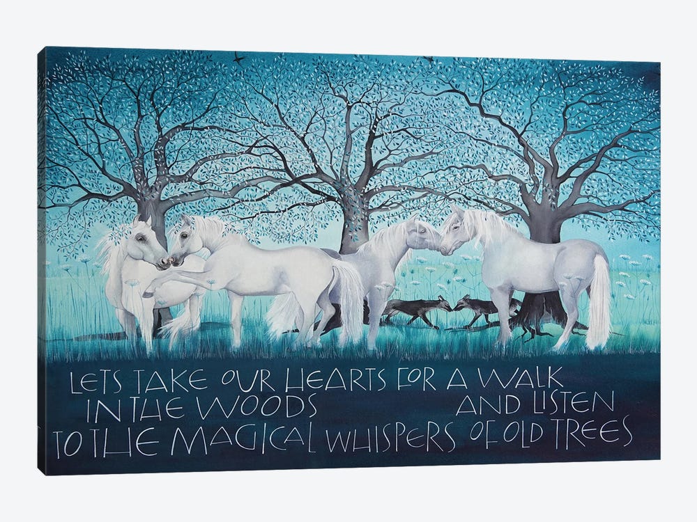 Lets Take Our Hearts For A Walk In The Woods by Sam Cannon Art 1-piece Canvas Artwork
