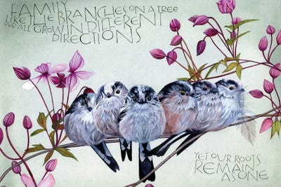 Long Tailed Tits - Family by Sam Cannon Art art print