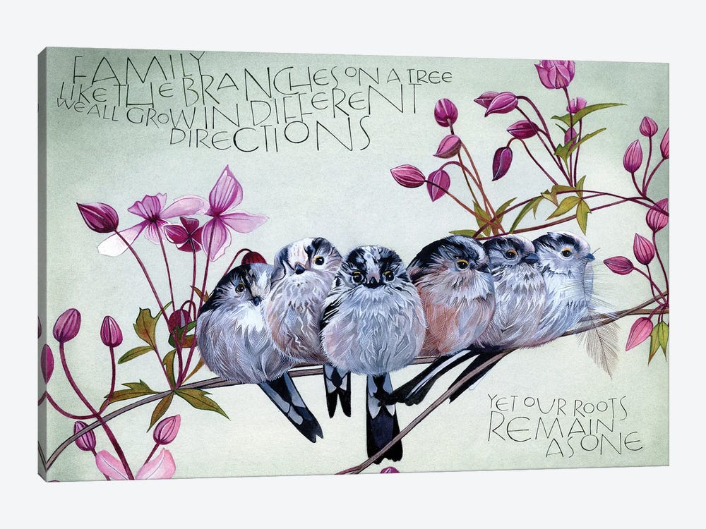 Long Tailed Tits - Family by Sam Cannon Art 1-piece Canvas Art Print