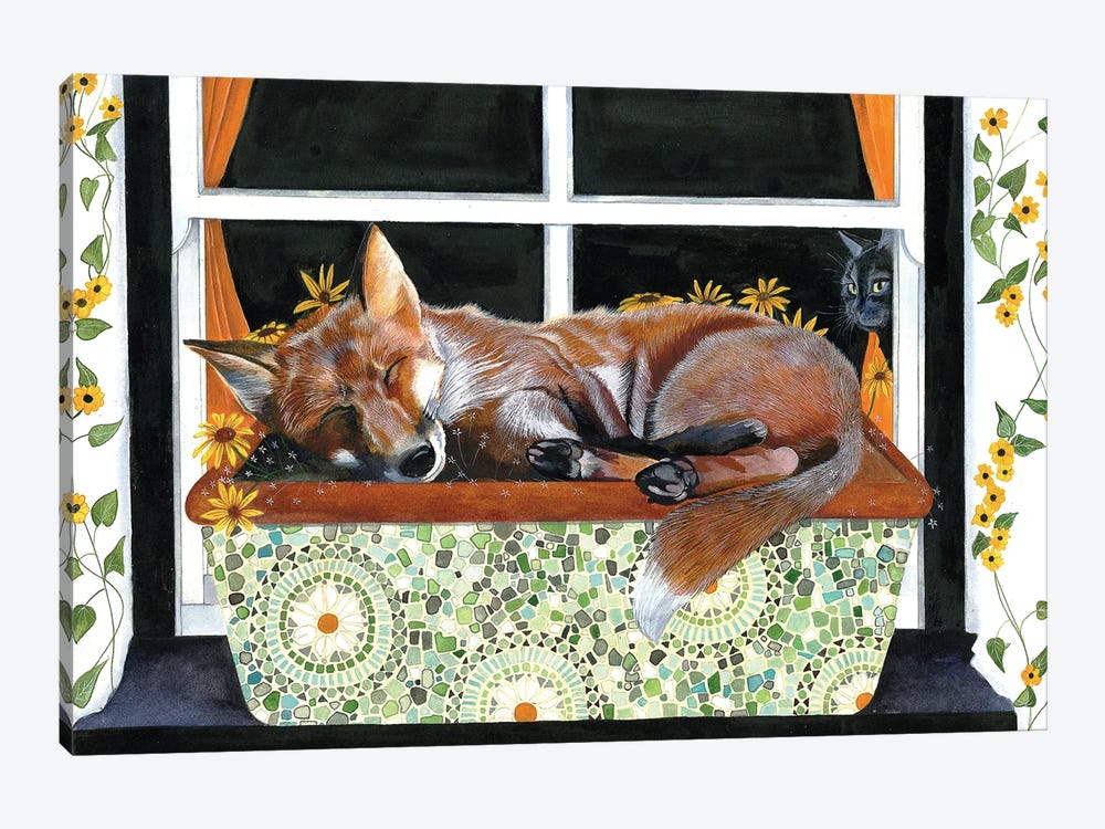 Sleeping Fox by Sam Cannon Art 1-piece Canvas Art Print