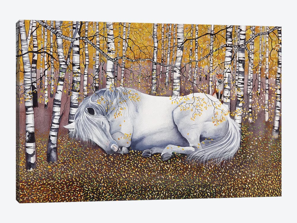 Sleeping Grey In The Silver Birch by Sam Cannon Art 1-piece Canvas Art