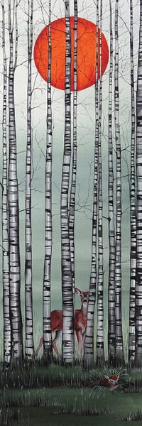 Deer: Red Sun III by Sam Cannon Art