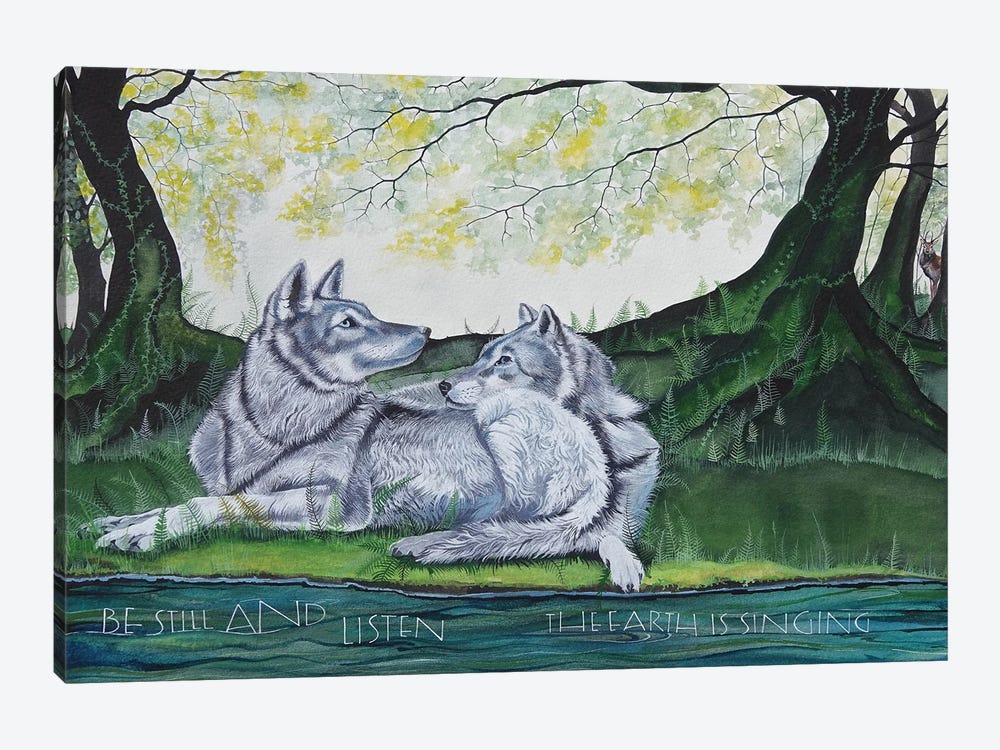 Wolves - Be Still And Listen by Sam Cannon Art 1-piece Art Print