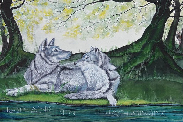 Wolves: Wolves - Be Still And Listen by Sam Cannon Art
