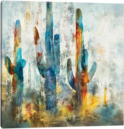 Saguaro Forest Canvas Art Print - Succulent Art