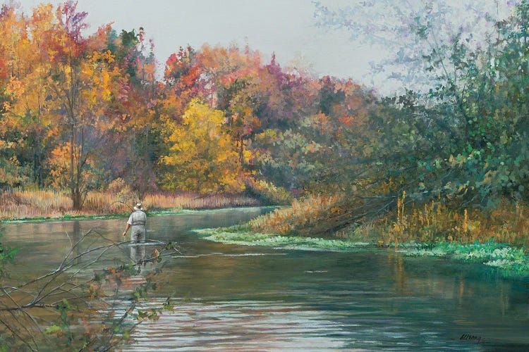 Early October Fly Fishing ( Sports > Fishing art) - 16x24x1