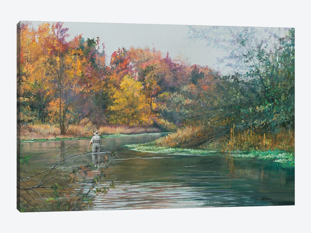 Early October Fly Fishing by Shirley Cleary 1-piece Canvas Artwork