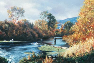 Fall Montana Spring Creek by Shirley Cleary art print