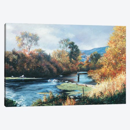 Fall Montana Spring Creek Canvas Print #SCY20} by Shirley Cleary Canvas Art