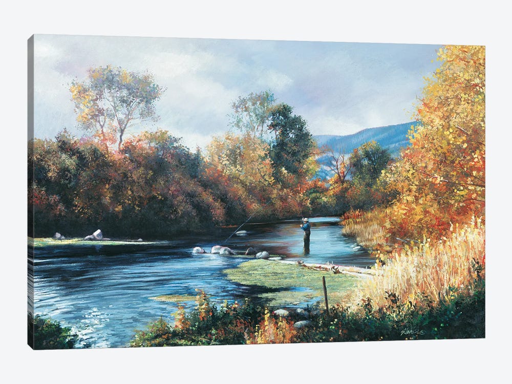 Fall Montana Spring Creek by Shirley Cleary 1-piece Art Print