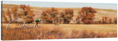 Flushed Pheasant Hunter Canvas Art Print - Hunting Art