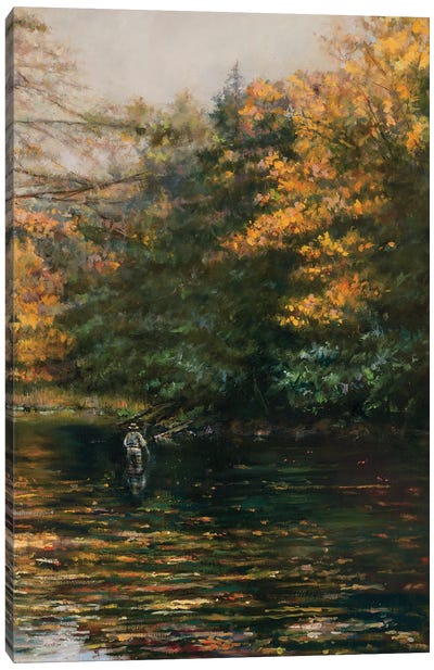 Autumn Gold Canvas Art Print - Fishing Art