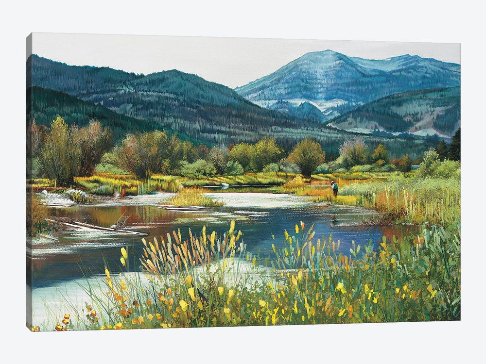 Jackson Hole Spring Creek by Shirley Cleary 1-piece Canvas Print