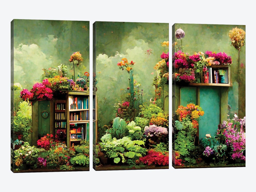Cultivating A Garden For The Mind by Beth Sheridan 3-piece Canvas Print