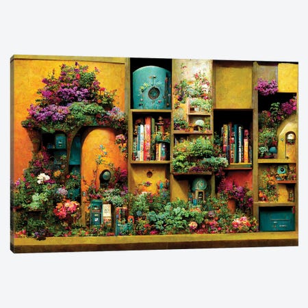 Curio Book Garden Canvas Print #SDB14} by Beth Sheridan Canvas Wall Art