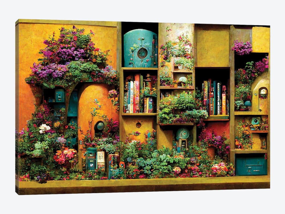 Curio Book Garden by Beth Sheridan 1-piece Canvas Artwork