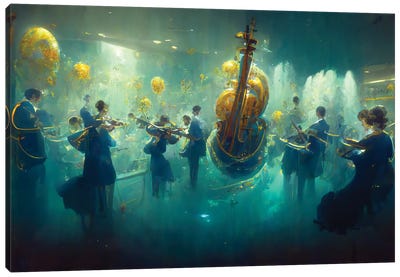 FantaSEA Musical Night Canvas Art Print - Cello Art