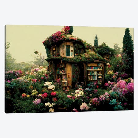 Lucy's Hidden Reading Cottage Canvas Print #SDB43} by Beth Sheridan Canvas Art
