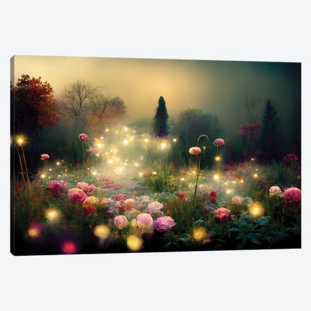 Magical Foggy Evening In The Garden Canvas Print #SDB44} by Beth Sheridan Canvas Print