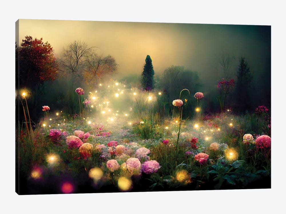 Magical Foggy Evening In The Garden by Beth Sheridan 1-piece Canvas Art Print