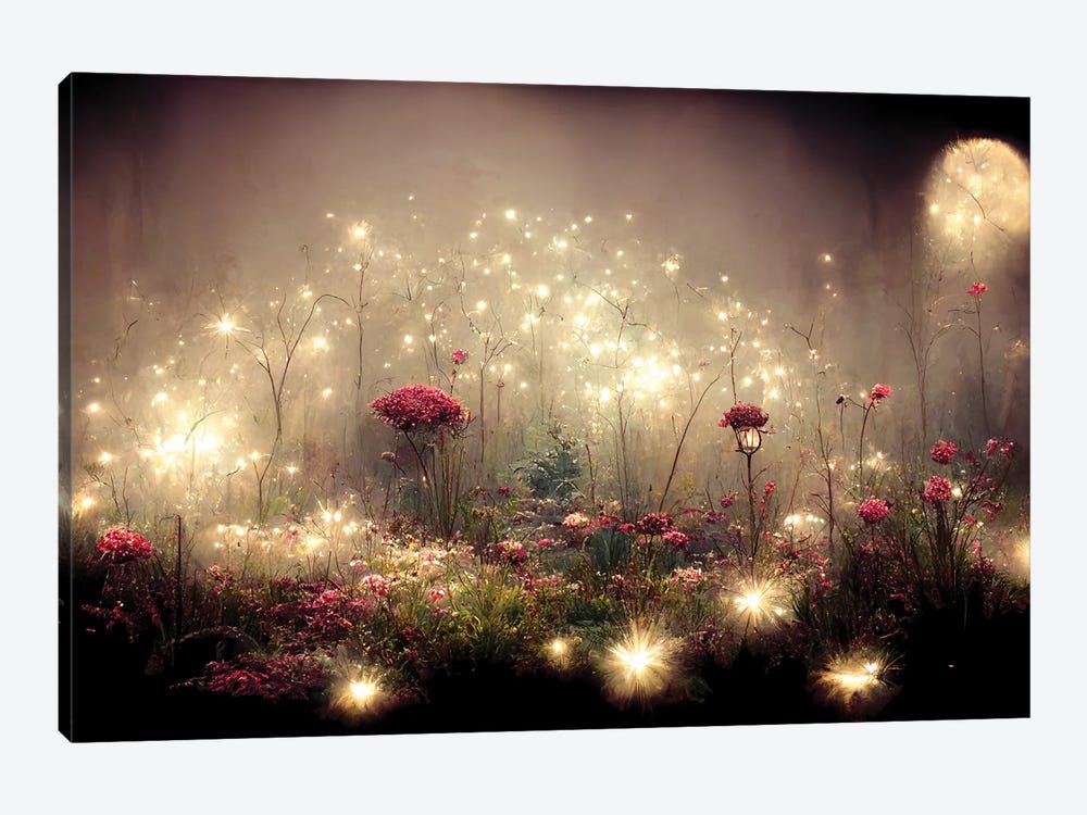 Magical Moonrise In The Garden by Beth Sheridan 1-piece Canvas Artwork