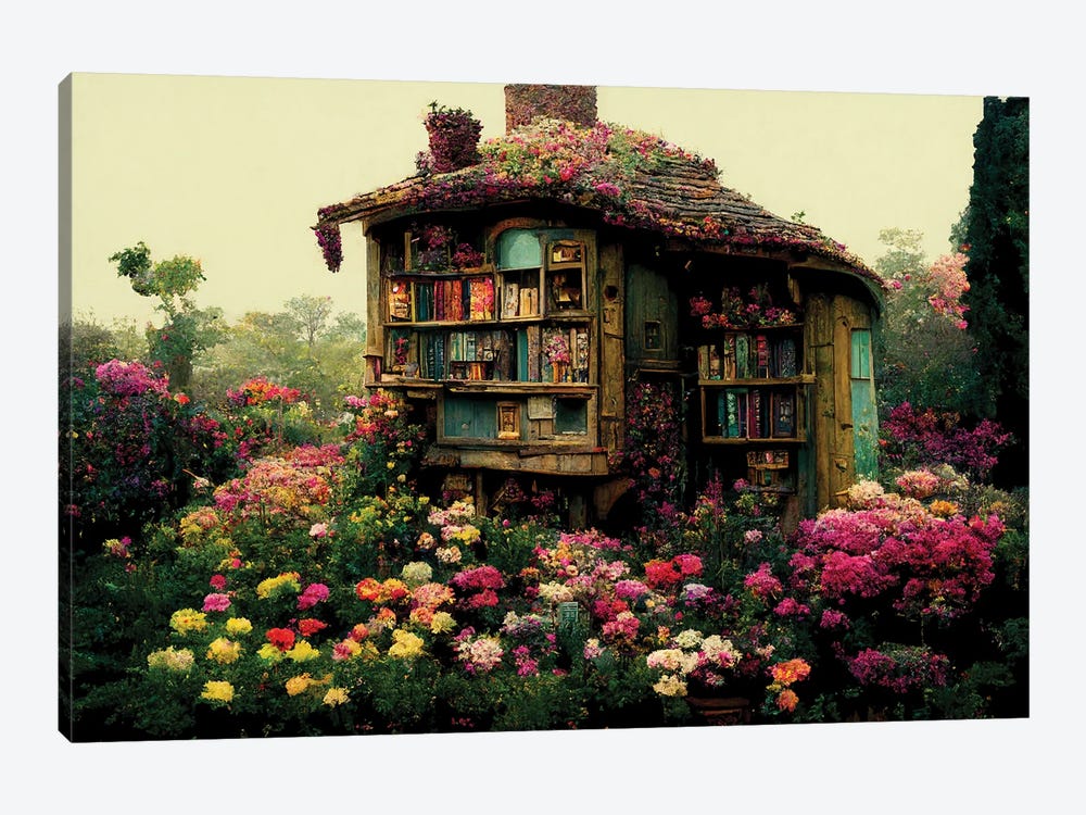 Mercy's Hidden Reading Cottage by Beth Sheridan 1-piece Canvas Artwork