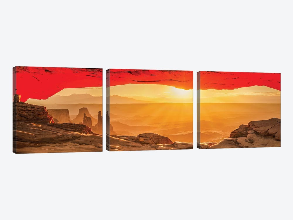 Mesa Arch Sun flare II by Beth Sheridan 3-piece Canvas Art Print