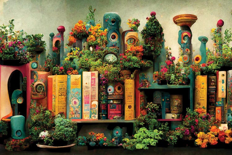Of Whimsy Books And Flowers