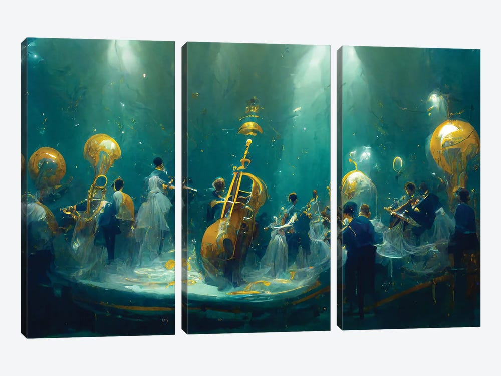 Symphonic Sounds of the Ocean by Beth Sheridan 3-piece Canvas Print