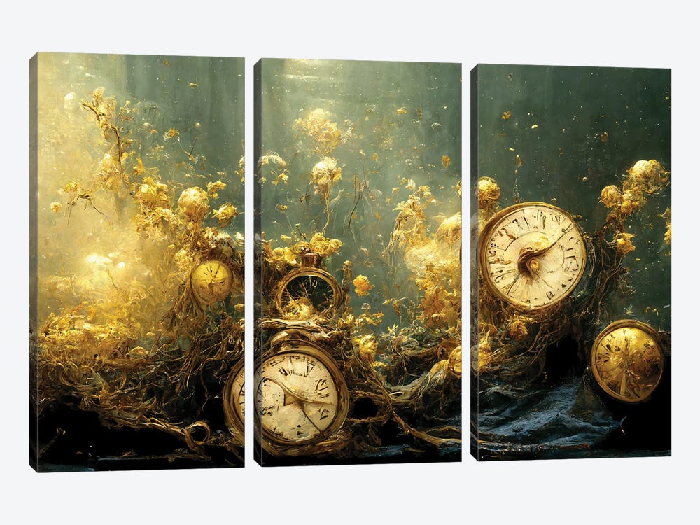 Time Flows There by Beth Sheridan 3-piece Canvas Art Print