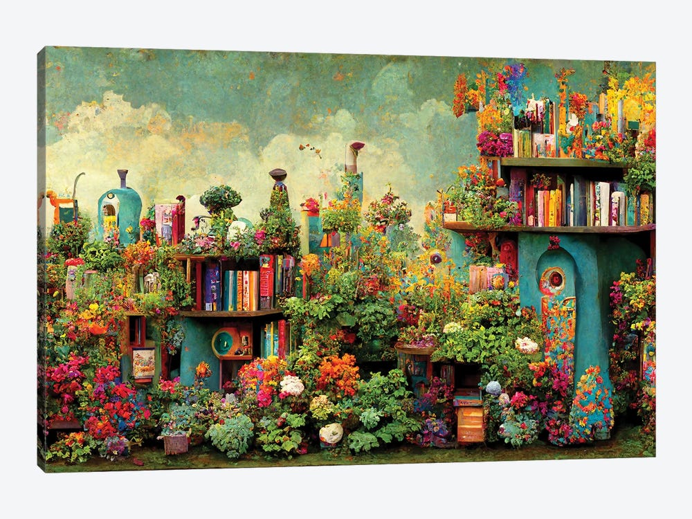 Where The Books Grow by Beth Sheridan 1-piece Canvas Wall Art