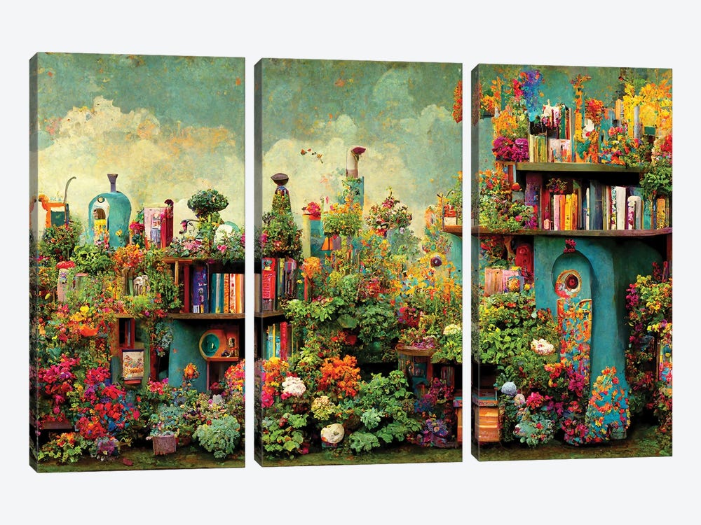 Where The Books Grow by Beth Sheridan 3-piece Canvas Wall Art