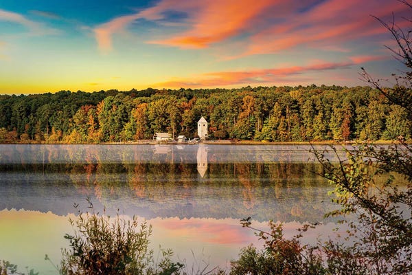 Beth Sheridan: North Carolina Boathouse In Autumn by Beth Sheridan