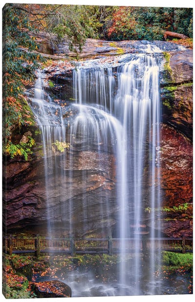 Smoky Mountains Autumn Waterfall Canvas Art Print - Beth Sheridan