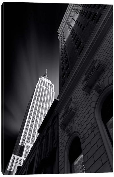 The Skyscraper of NYC in B&W Canvas Art Print - Black & White Cityscapes