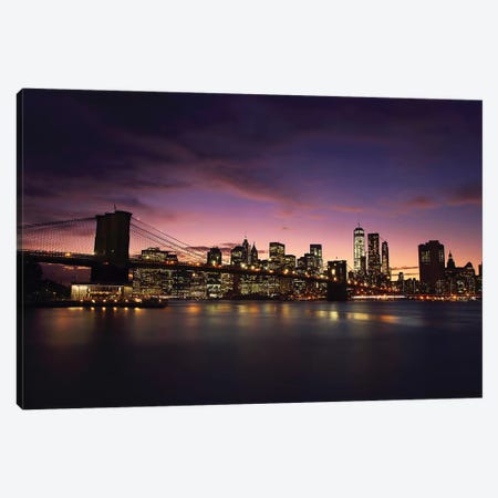 NYC Skyline At Sunset Canvas Print #SDG137} by Sebastien Del Grosso Canvas Wall Art