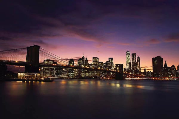 NYC Skyline At Sunset
