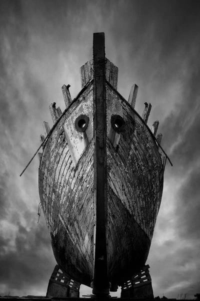 Kids Nautical Art: Drakkar B&W by Sebastien Del Grosso