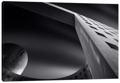 Lines & Curves III Canvas Art Print - Black & White Cityscapes