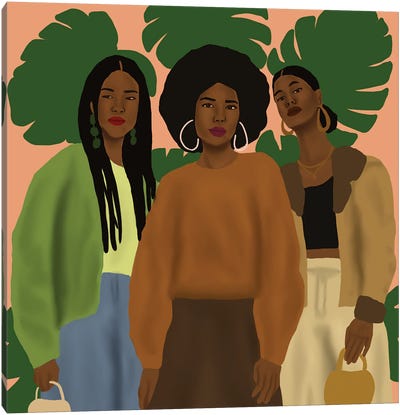 Pose With The Girls Canvas Art Print