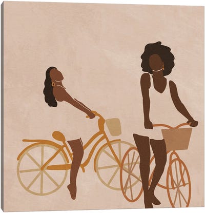 Biking Canvas Art Print - Bicycle Art
