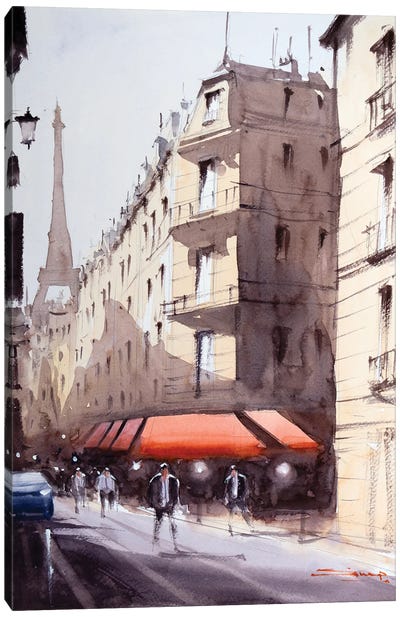Hello Paris Canvas Art Print - Swarup Dandapat